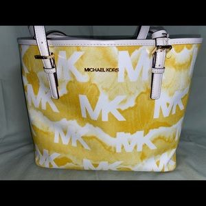 MK MD SHIBORI PRINT LOGO TOTE BAG WITH WALLET